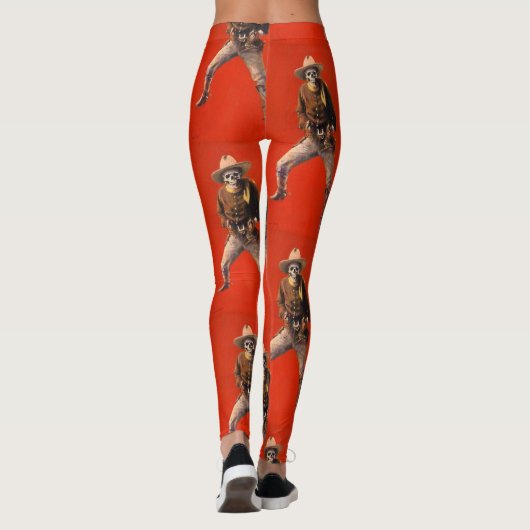Vintag Skeleton Cowboy Leggings (Rückseite)