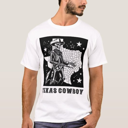 VINTAG SKELETON COWBOY T-Shirt (Vorderseite)