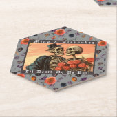 Vintag Skeleton Goth Dark Floral Wedding Untersetzer (angewinkelt)