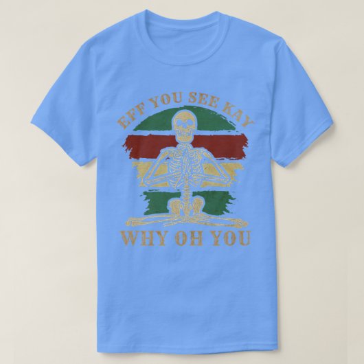 Vintag Skeletton Yoga Retro Medizin Spaß T-Shirt (Design vorne)