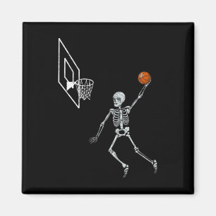 Vintag Skelettspieler Dunking Hoop Hallow Magnet