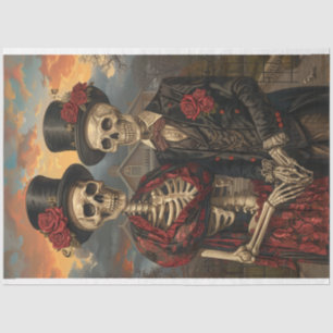Vintag Skelton Mr. Decoupage Seidenpapier