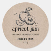 Vintag-Sketch Farm Handmade-Marmelade-Labels Runder Aufkleber (Vorderseite)