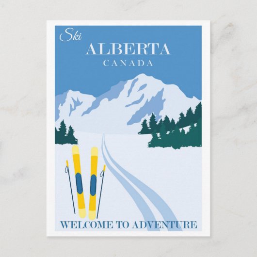 Vintag Ski Alberta Kanada Postkarte (Vorderseite)
