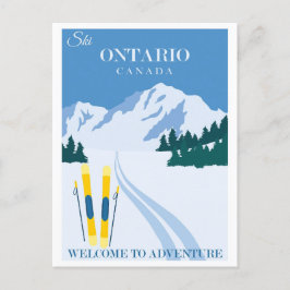 Vintag Ski Ontario Kanada Postkarte