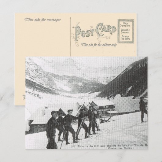 Vintag Ski, Pic de Roche Postkarte (Vorne/Hinten)