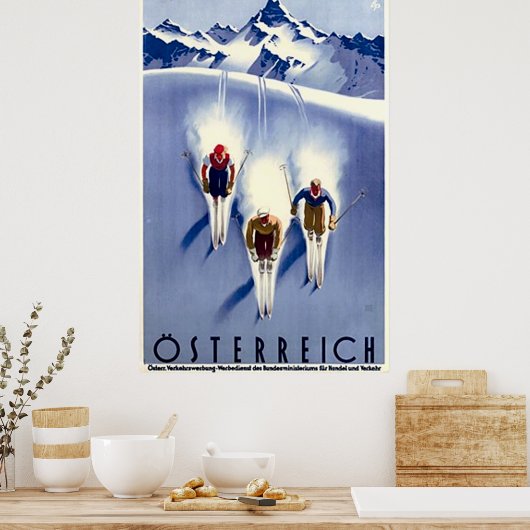 Vintag Ski Poster (Küche)