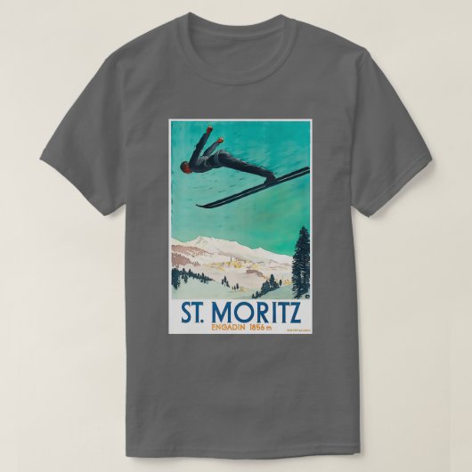 Vintag Ski Saint Moritz T-Shirt (Design vorne)
