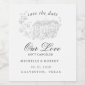 Vintag skizzierte Florals Save the Date Weinetikett (Einzelnes Label)