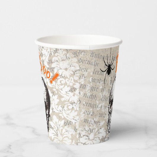 Vintag Skull Halloween Pappbecher (Rechts)