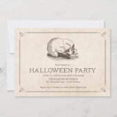 Vintag Skull Halloween-Party lädt ein Einladung (Vorderseite)