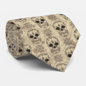 Vintag Skull Halloween Steampunk Krawatte (Gerollt)