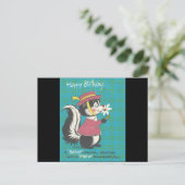Vintag Skunk Happy Birthday Postkarte (Stehend Vorderseite)