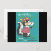 Vintag Skunk Happy Birthday Postkarte (Vorne/Hinten)
