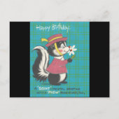 Vintag Skunk Happy Birthday Postkarte (Vorderseite)