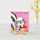Vintag Skunk Valentine Karte (Gelbe Blume)