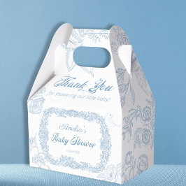 Vintag Sky Blue Toile Floral Baby Dusche Geschenkschachtel