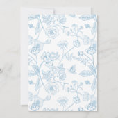 Vintag Sky Blue Wappen Monogram Wedding Einladung (Rückseite)