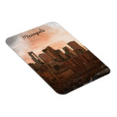 Vintag Skyline Minneapolis Minnesota Magnet (Rechte Seite)