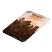 Vintag Skyline Minneapolis Minnesota Magnet (Linke Seite)