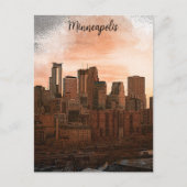 Vintag Skyline Minneapolis Minnesota Postkarte (Vorderseite)