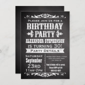 Vintag Slate Chalkboard Geburtstagsparty Einladung (Vorne/Hinten)