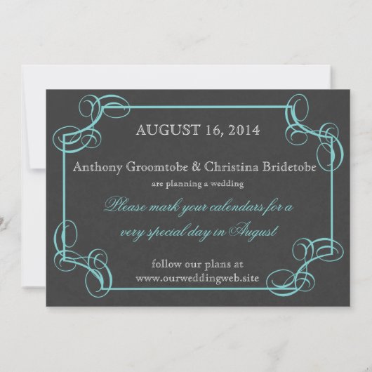 Vintag Slate Save the Date (Rückseite)