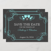 Vintag Slate Save the Date (Vorne/Hinten)