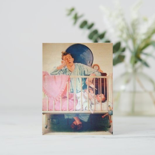 Vintag Sleepy Vater Postkarte (Stehend Vorderseite)