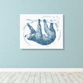 Vintag Sloth Leinwanddruck (Insitu (Holzboden))