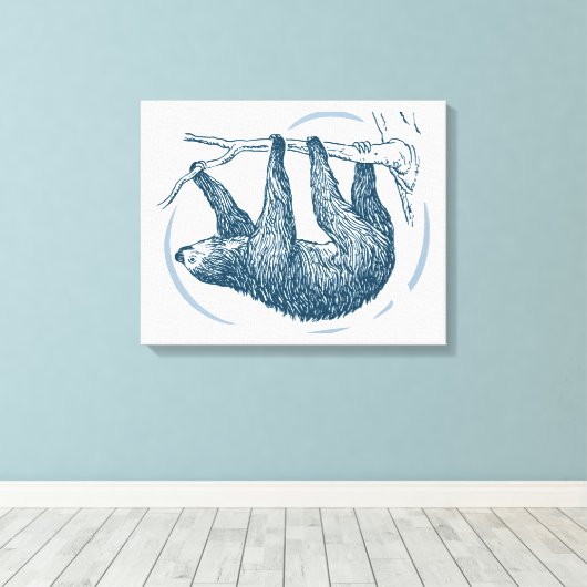 Vintag Sloth Leinwanddruck (Insitu (Holzboden))