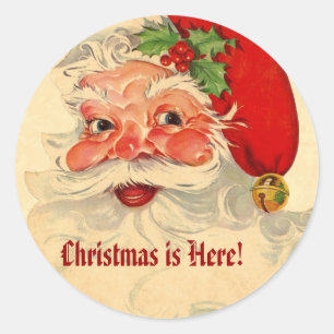 Vintag Smiling Weihnachten Weihnachtsgeschenk V07 Runder Aufkleber