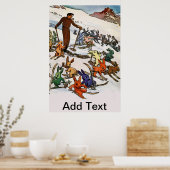 Vintag Snow Bunnies Poster (Küche)
