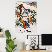 Vintag Snow Bunnies Poster (Heimbüro)