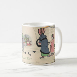 Vintag Snow Girls Weihnachts-Tasse Kaffeetasse