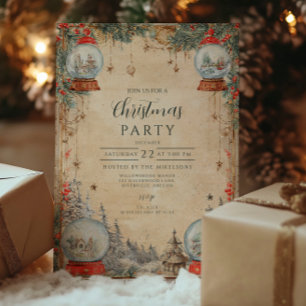 Vintag Snow Globe Einladung