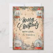 Vintag Snow Globe Feiertagskarte (Vorderseite)