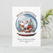 Vintag Snow Globe Weihnachten (Stehend Vorderseite)