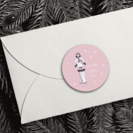 Vintag Snow Queen Weihnachten Runder Aufkleber