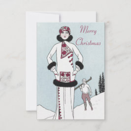 Vintag Snow Queen Weihnachtskarte Dankeskarte
