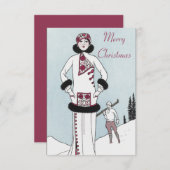 Vintag Snow Queen Weihnachtskarte Dankeskarte (Vorne/Hinten)