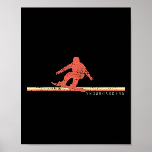 Vintag Snowboard Snowboard Snowboarder Poster (Vorne)