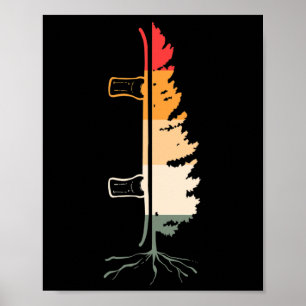 Vintag Snowboarder Backcountry Retro Freestyle Sn Poster