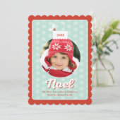 Vintag Snowflake Weihnachten Weihnachts-Fotokarte (Stehend Vorderseite)