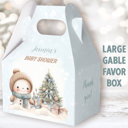 Vintag Snowman Christmas Boy Baby Dusche Groß Geschenkschachtel