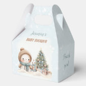 Vintag Snowman Christmas Boy Babydusche Medium Geschenkschachtel (Vorderseite)