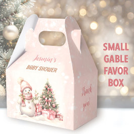 Vintag Snowman Christmas Girl Babydusche Klein Geschenkschachtel