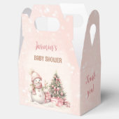 Vintag Snowman Christmas Girl Babydusche Klein Geschenkschachtel (Geöffnet)