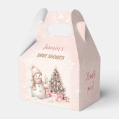 Vintag Snowman Christmas Girl Babydusche Klein Geschenkschachtel (Vorderseite)