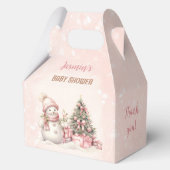 Vintag Snowman Christmas Girl Babydusche Medium Geschenkschachtel (Vorderseite)